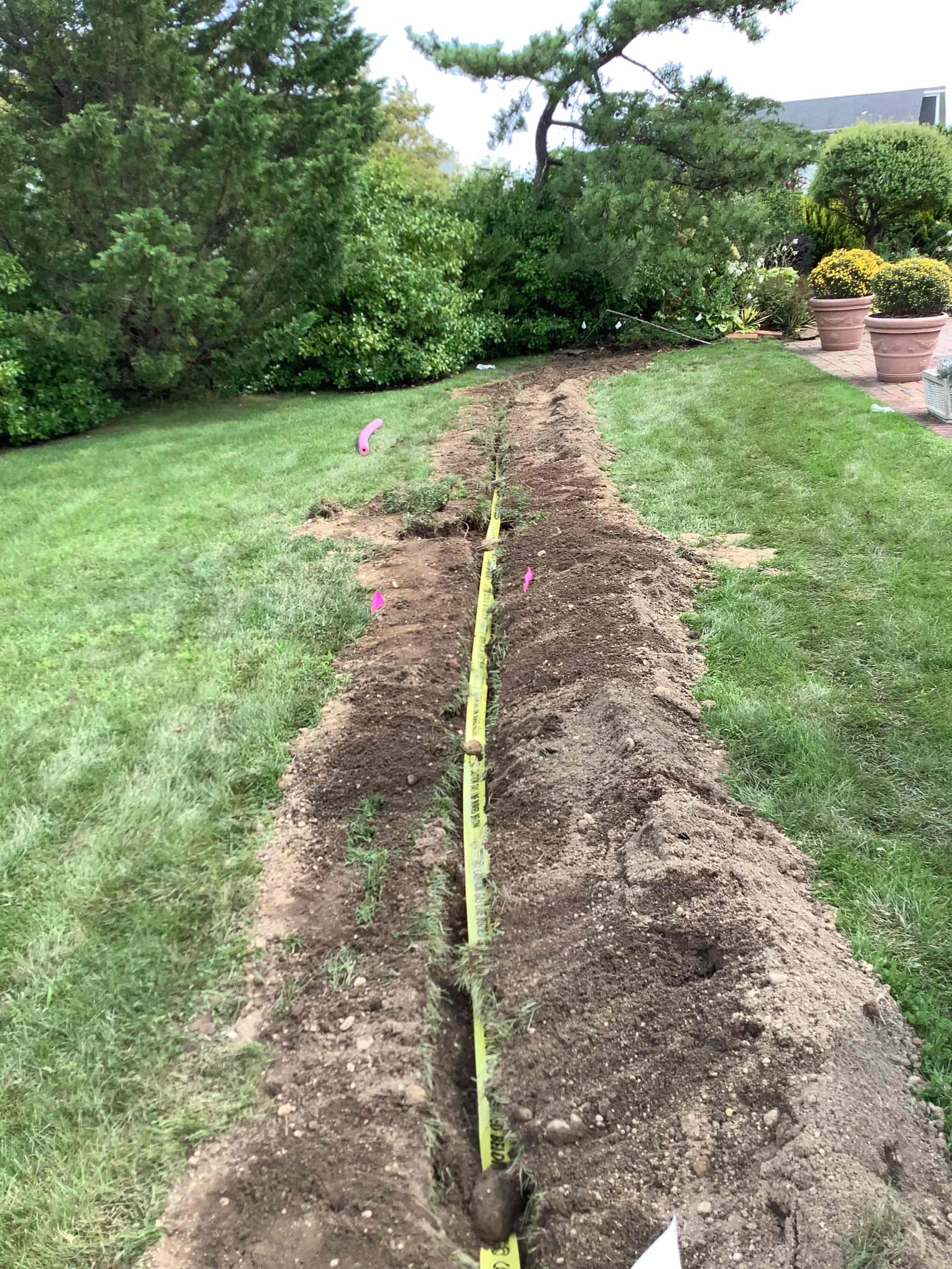 Gas line to pool heater installation underground outside in Rockville Centre, NY