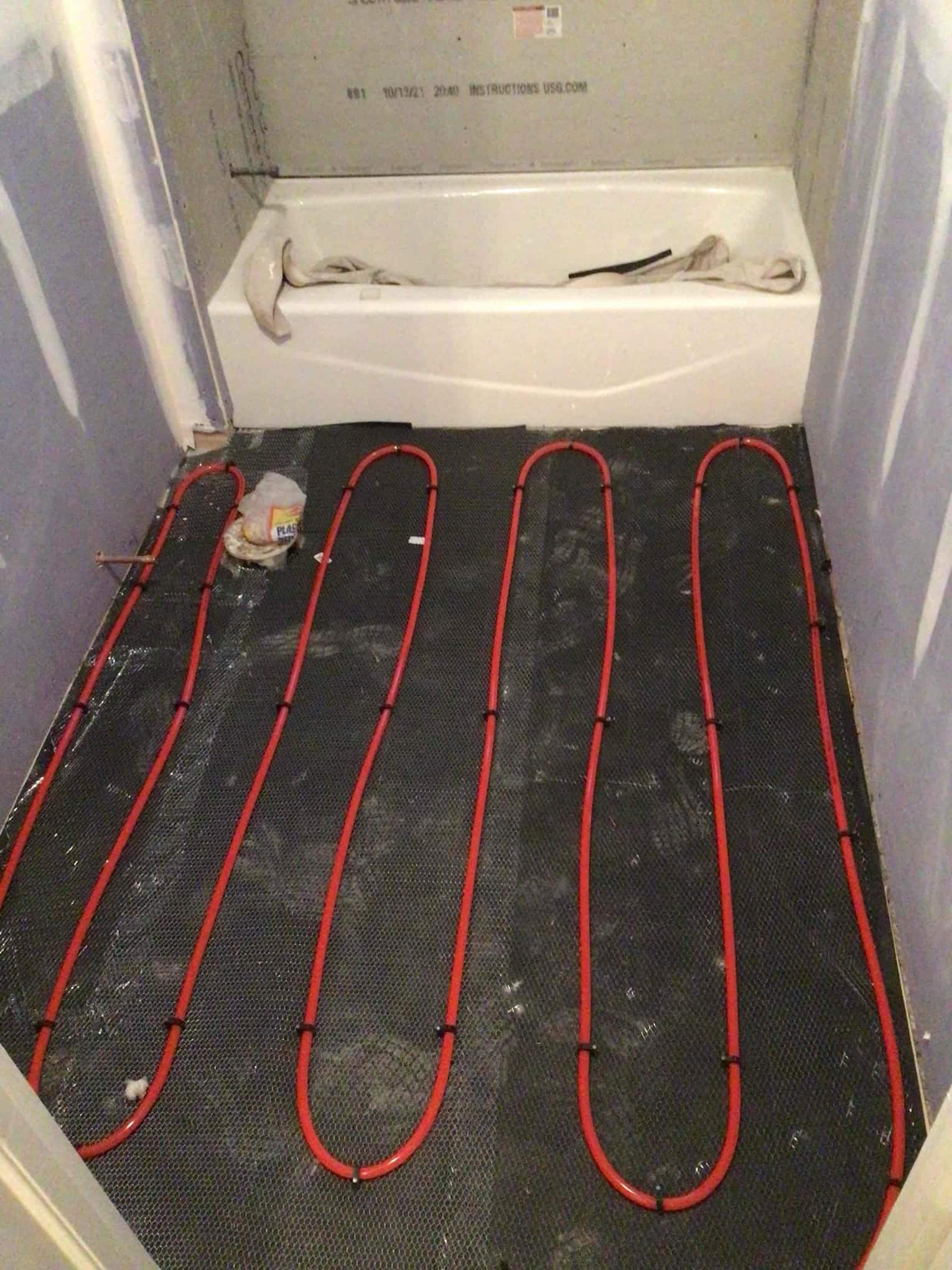 Radiant heat installed in bathroom in Rockville Centre, NY