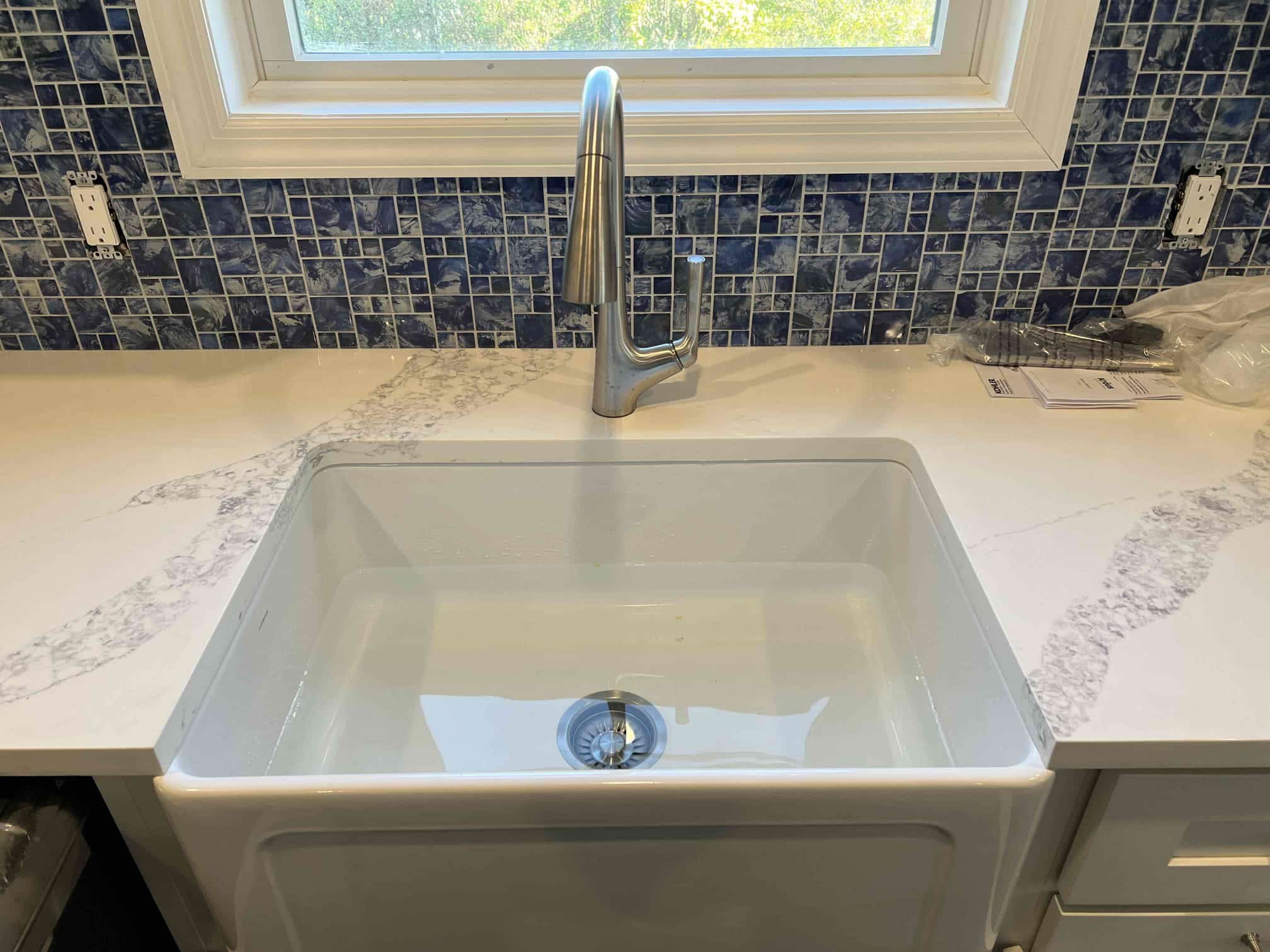 Finished sink installation in kitchen in Rockville Centre, NY