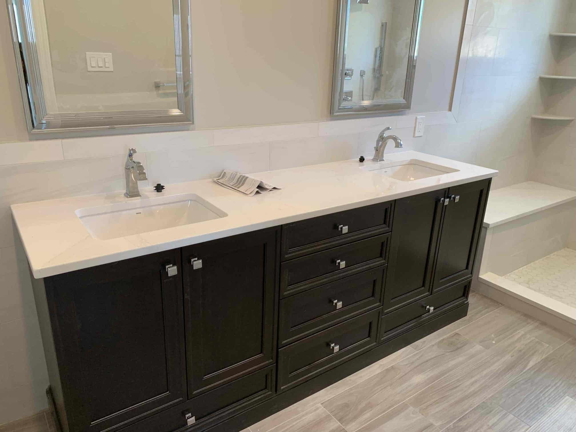 Finished sink installation in bathroom in Rockville Centre, NY