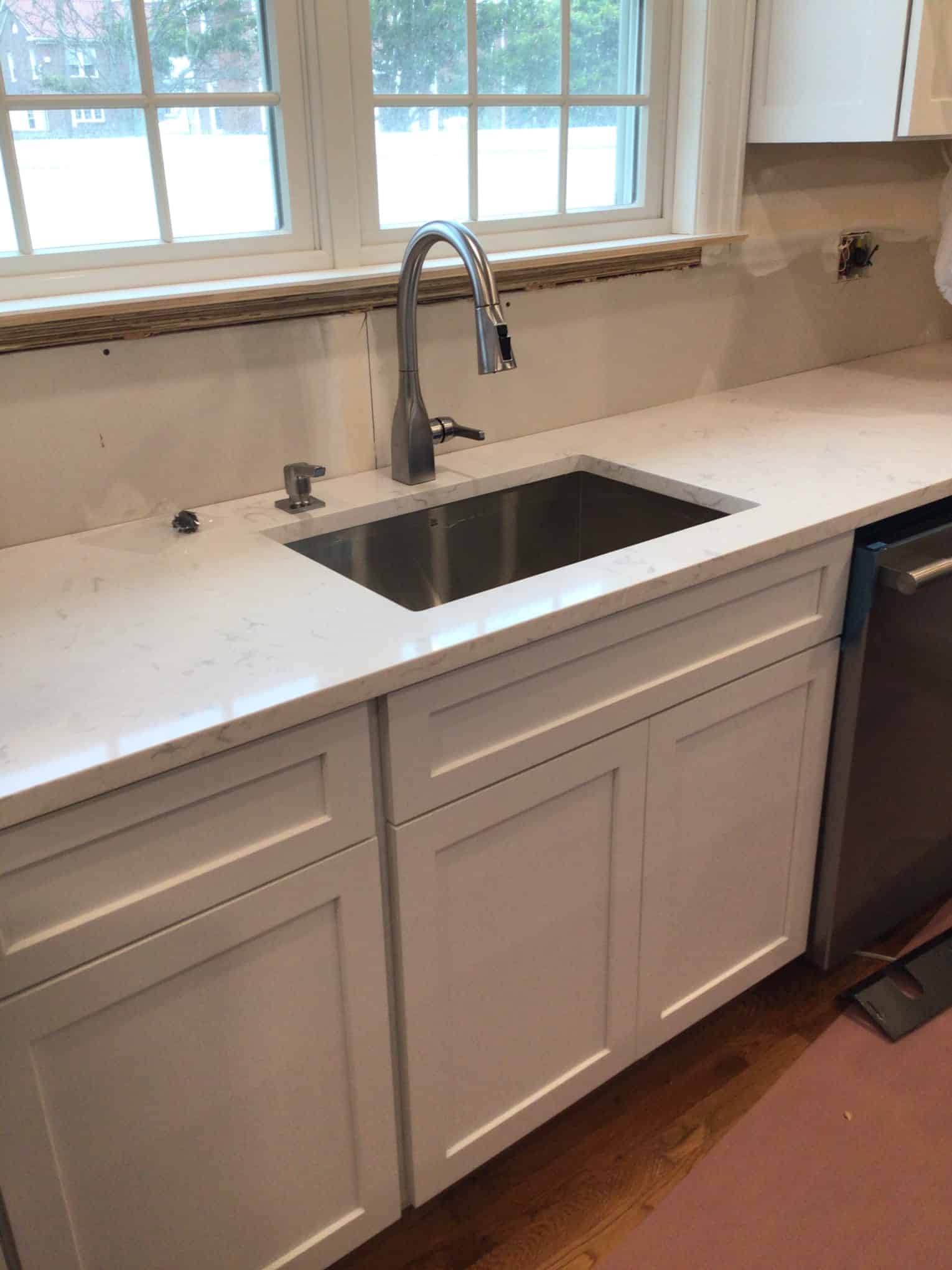 Finished sink installation in kitchen in Rockville Centre, NY