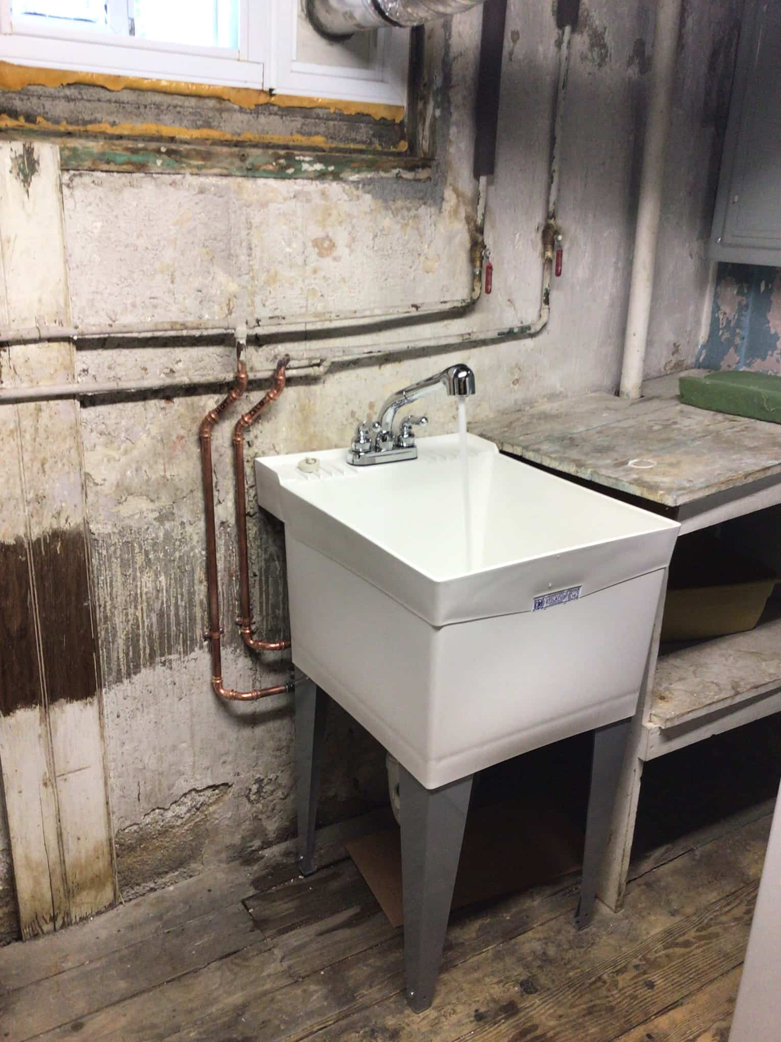 Sink installed in basement in Rockville Centre, NY