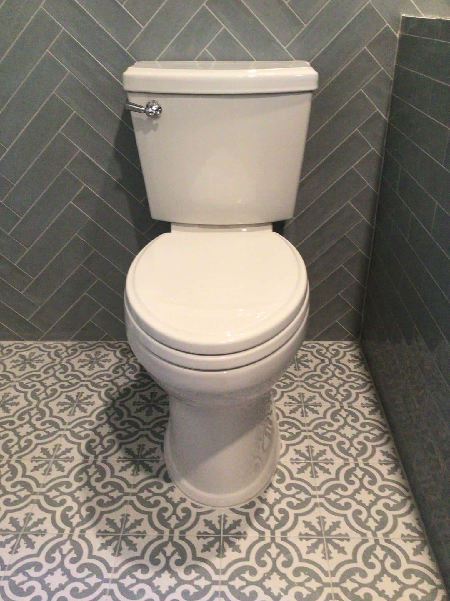 Finished toilet installation in bathroom in Rockville Centre, NY