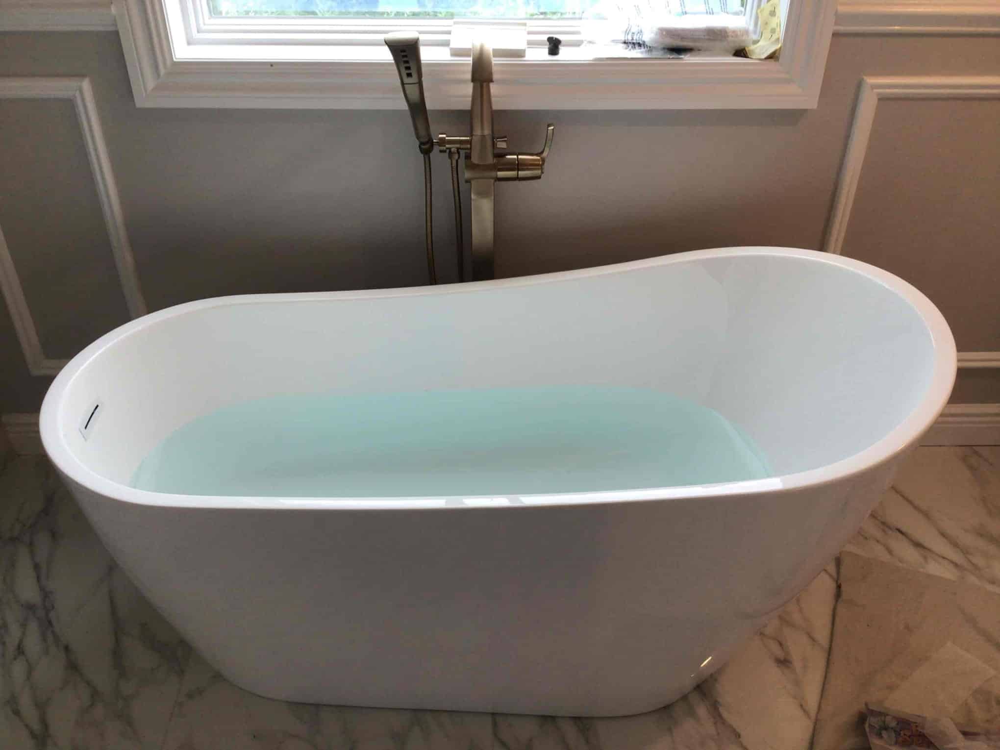 Finished tub installation, top view, In Rockville Centre, NY