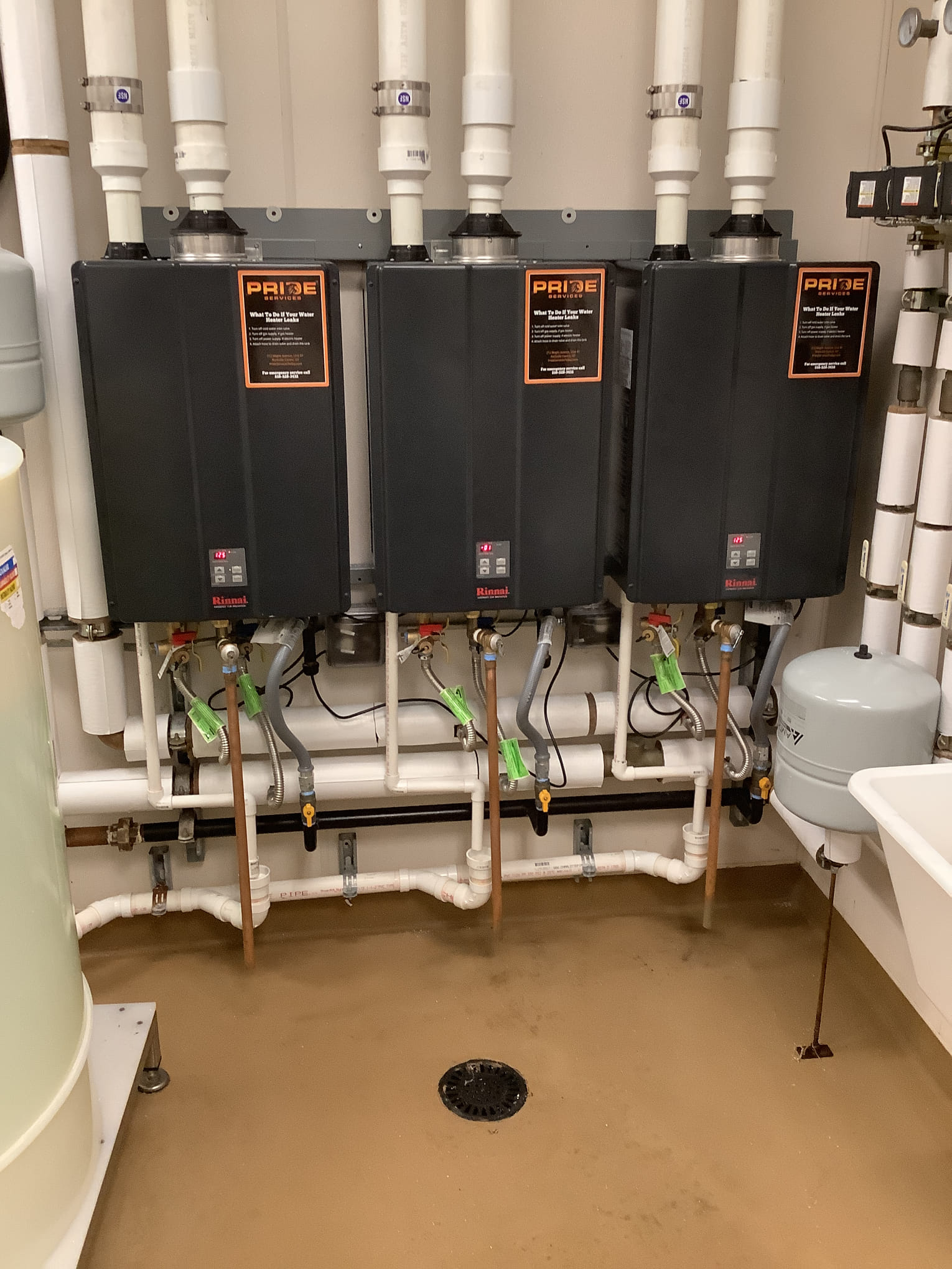 Water heater's installed in basement after Pride Services in Rockville Centre, NY